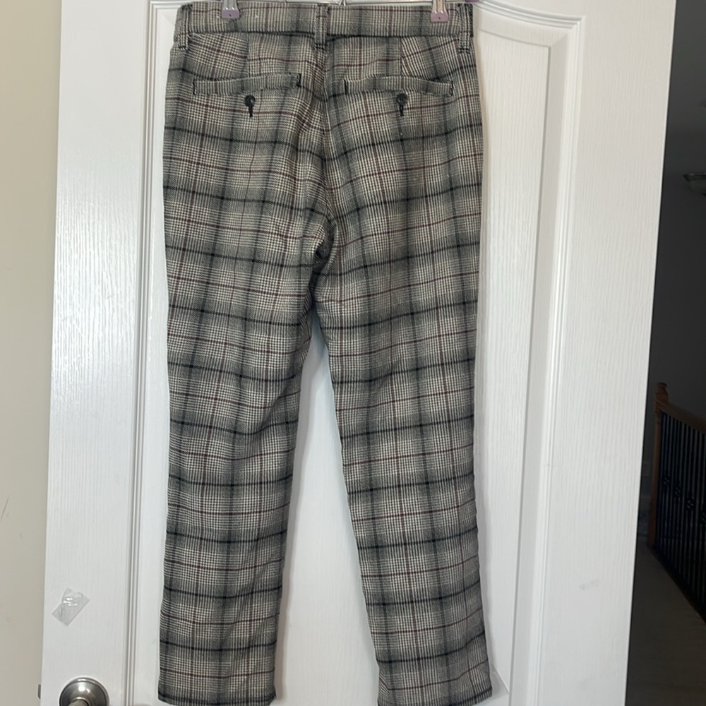 American Eagle Super High Rise Skinny Trousers Black Plaid Size 6 - Picture 6 of 12